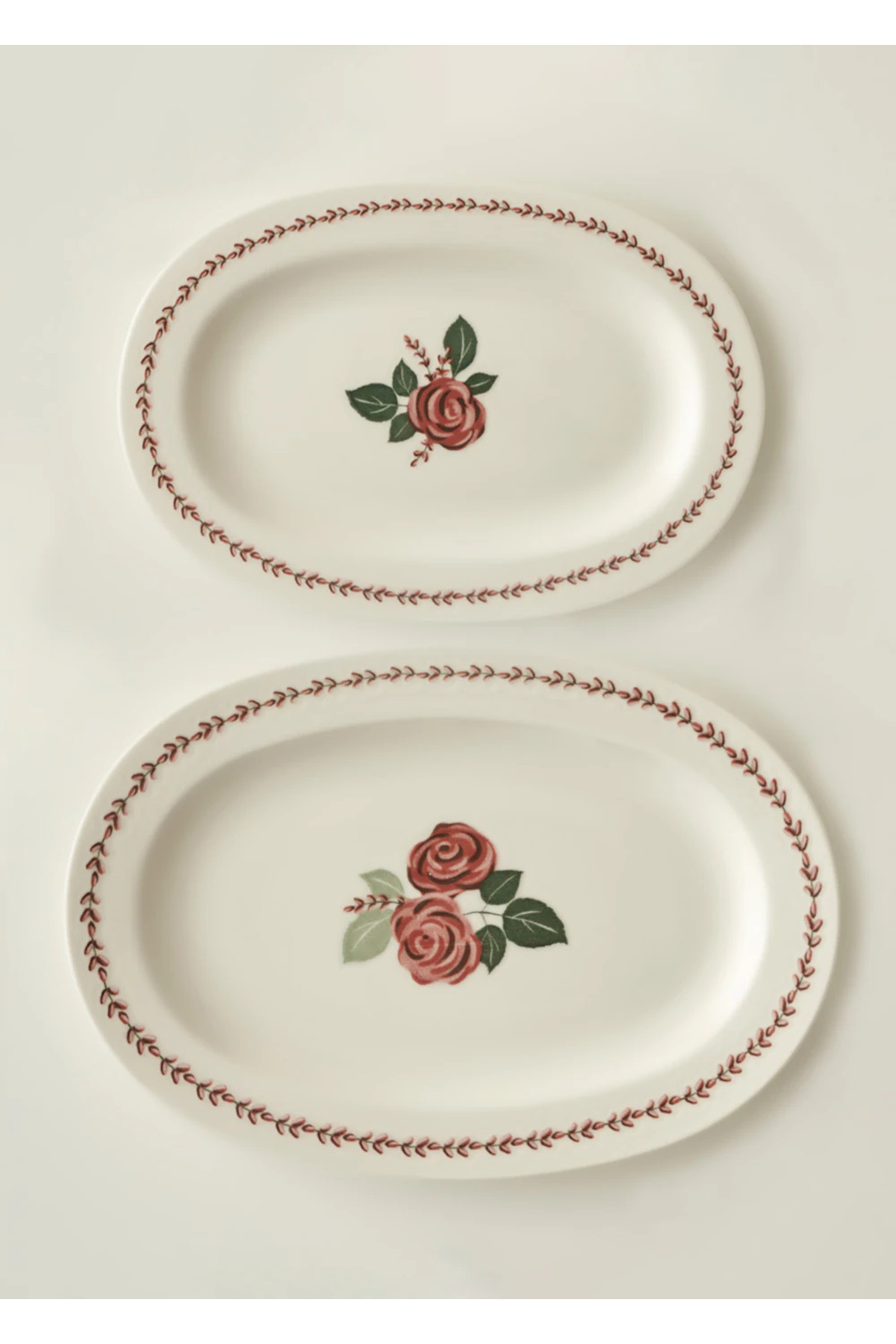 Rose Porcelain Serving Plate 2-Piece