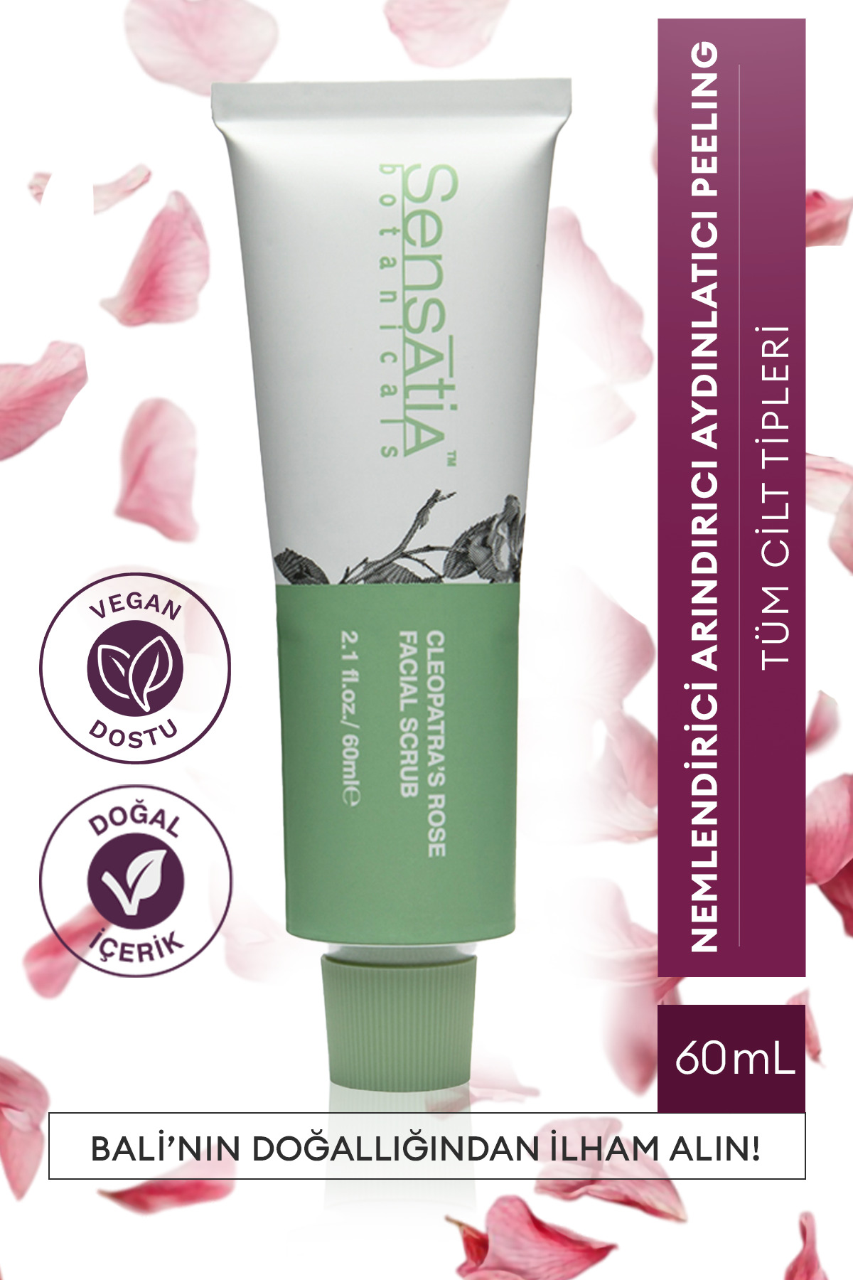 Genel Markalar Siyah Nokta Karşıtı Doğal Peeling - Yoğun Nemlendirici Arındırıcı Besleyici 60 ml - Cleopatra's Rose — CRS-0060