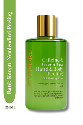 CLENDRE Kafein & Yeşil Çay Vücut Scrub – Hindistan Cevizi Yağlı, Batık Karşıt...