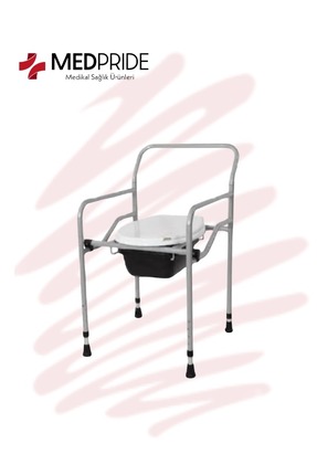 MedPride Seyyar Katlanabilir Hasta Yaşlı Tuvalet Sandalyesi Klozetli Wcli Oturak