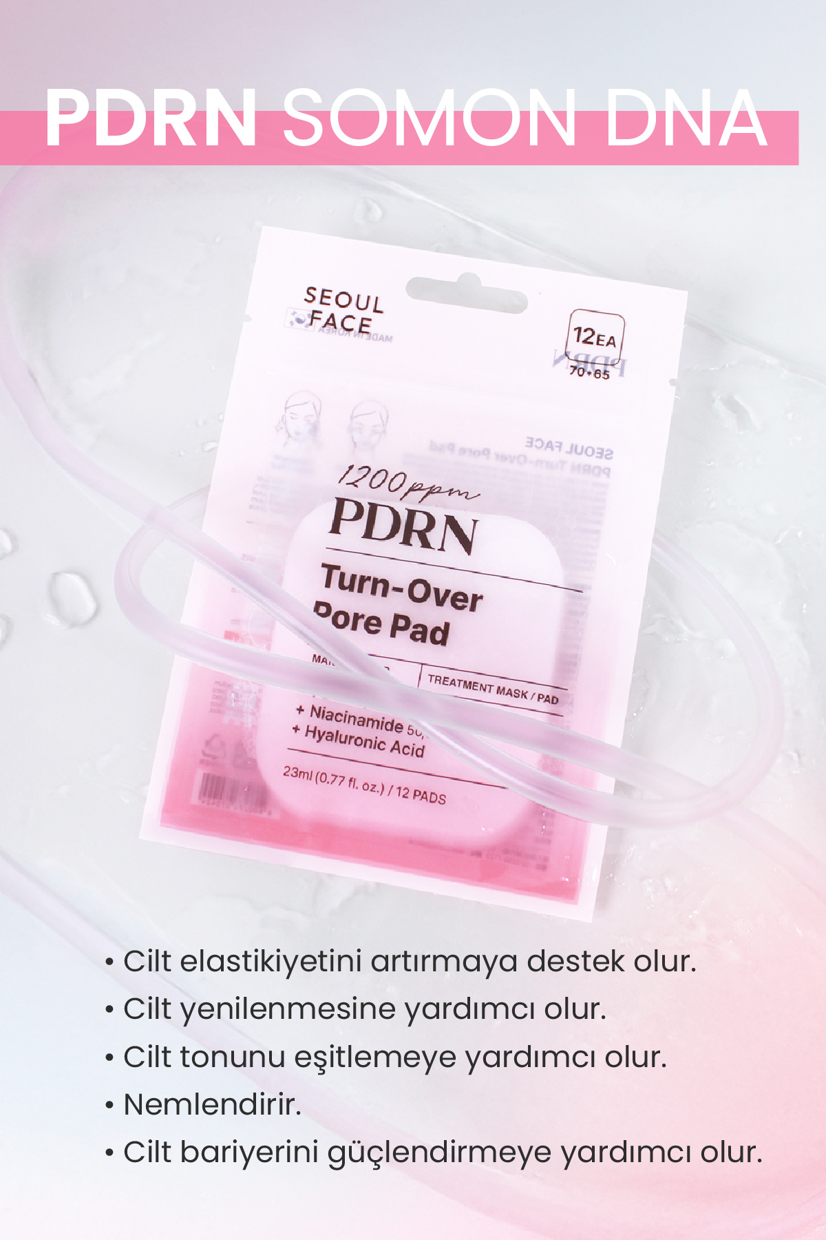 PDRN Gözenek Sıkılaştırıcı Nemlendirici Cilt Yenileyici Yaşlanma Karşıtı Somon DNA Tonik Ped 12 Adet — DERMAL/PAD/016 — تصویر 2 از 5