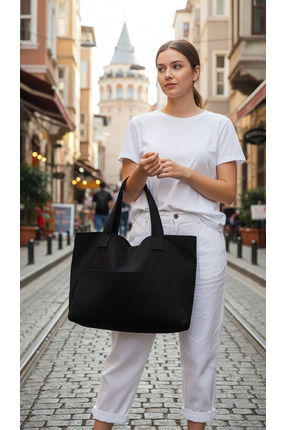 Simfa Kadın Kanvas Tote Omuz Çantası