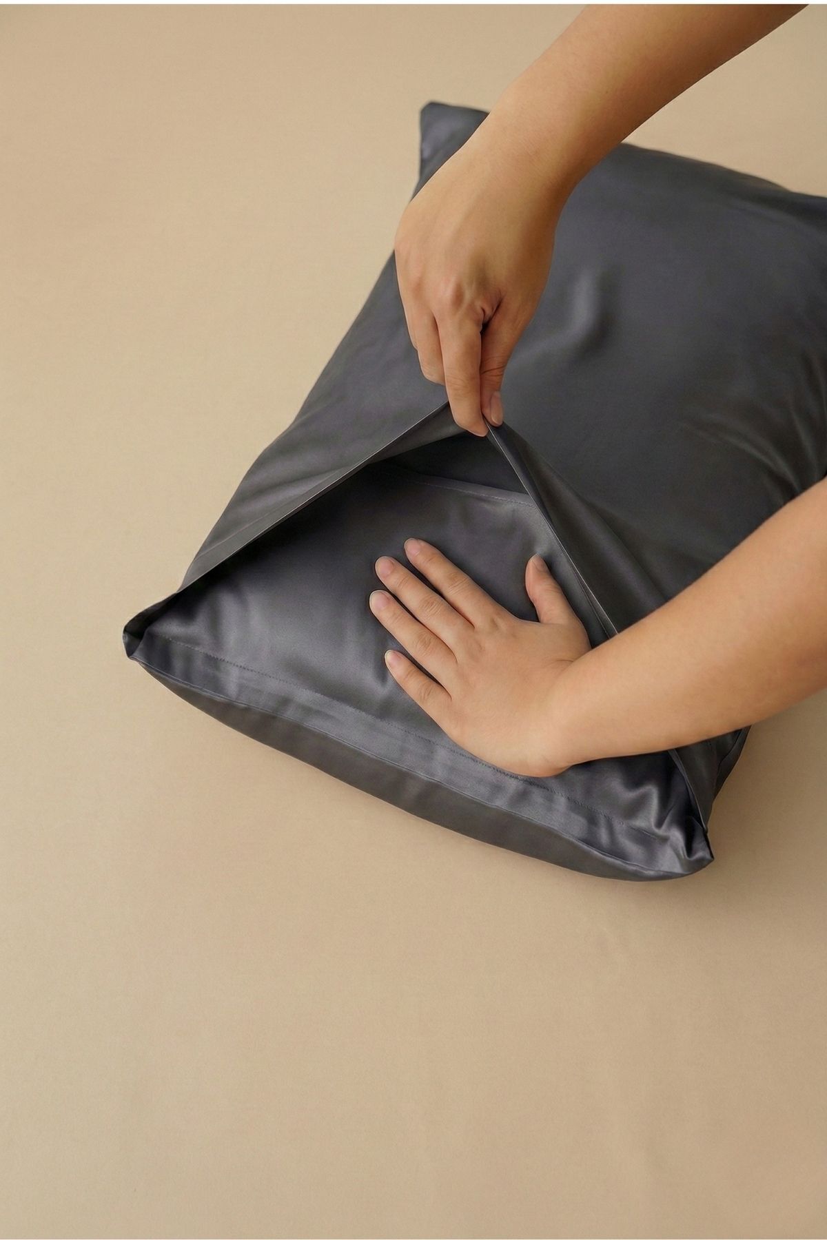 Premium Quality Pure Silk Envelope Envelope Pillowcase Smoked Grey 22 Momme 100% Silk