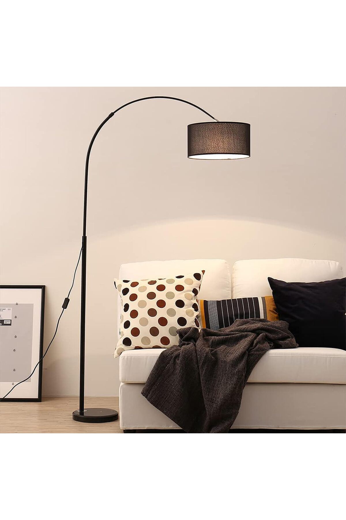 sharpdo Nordic Simple Eye-protecting Vertical Floor Lamp with 9W Tricolor Lamp
