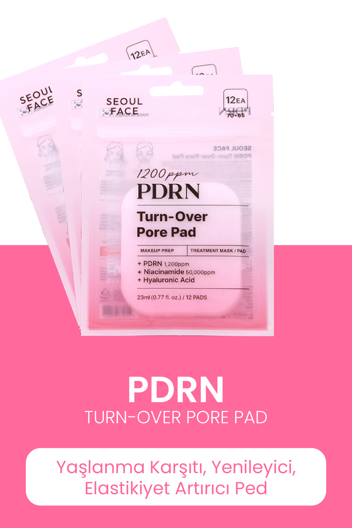 Dermal PDRN Gözenek Sıkılaştırıcı Nemlendirici Cilt Yenileyici Yaşlanma Karşıtı Somon DNA Tonik Ped 12 Adet — DERMAL/PAD/016