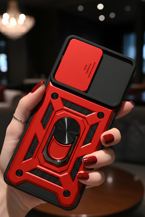 TechTrove Vivo Y36 Kılıf Sürgülü Kamera Korumalı Yüzüklü Stand Olabilen Magne...