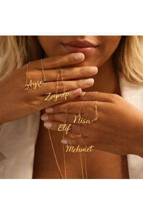 Soleildor 925 ayar Orijinal Gümüş Kişiye Özel Kişiye Özel İsim Gümüş Kolye