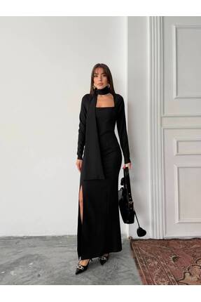 MAXMOOR ARİA Maxi Elbise 3090 - Siyah