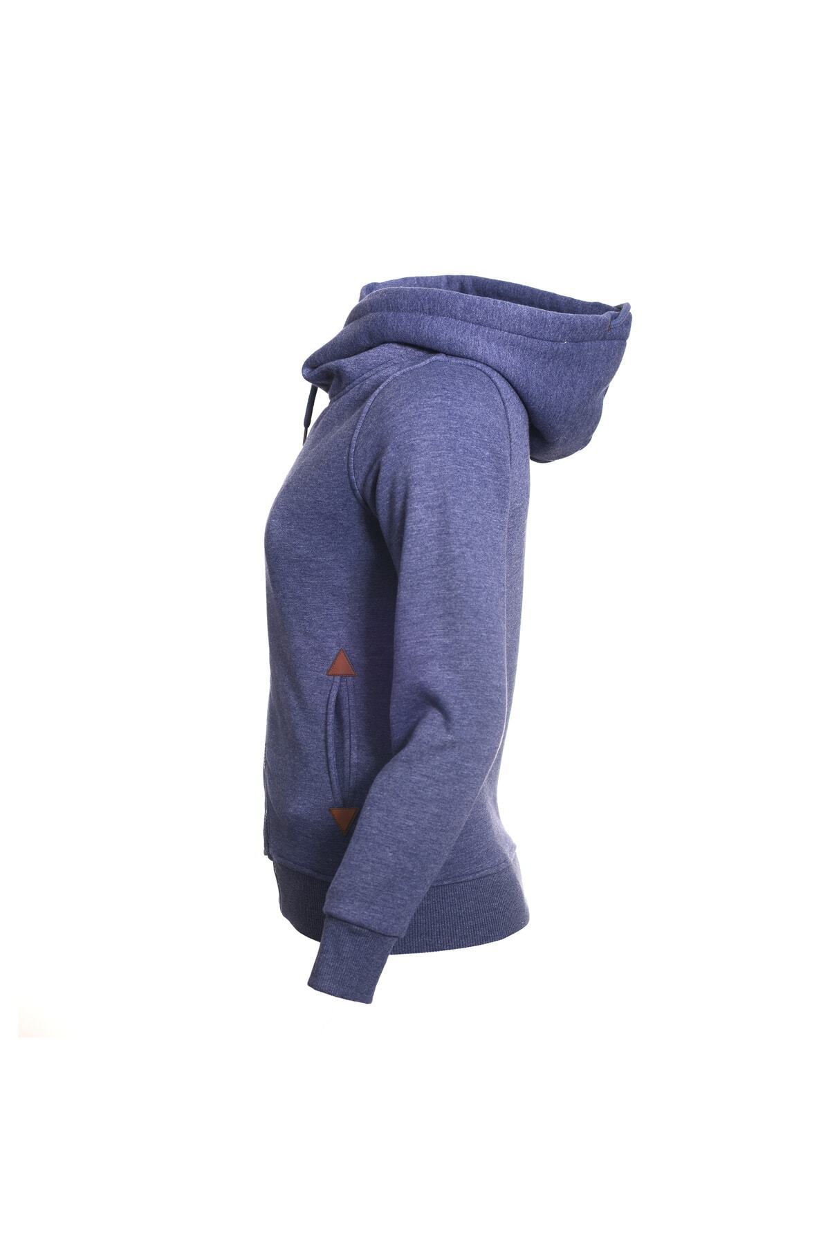 Cresta Tam Fermuarlı Kapüşonlu Kadın Sweatshirt / Ceket Lacivert görsel 2
