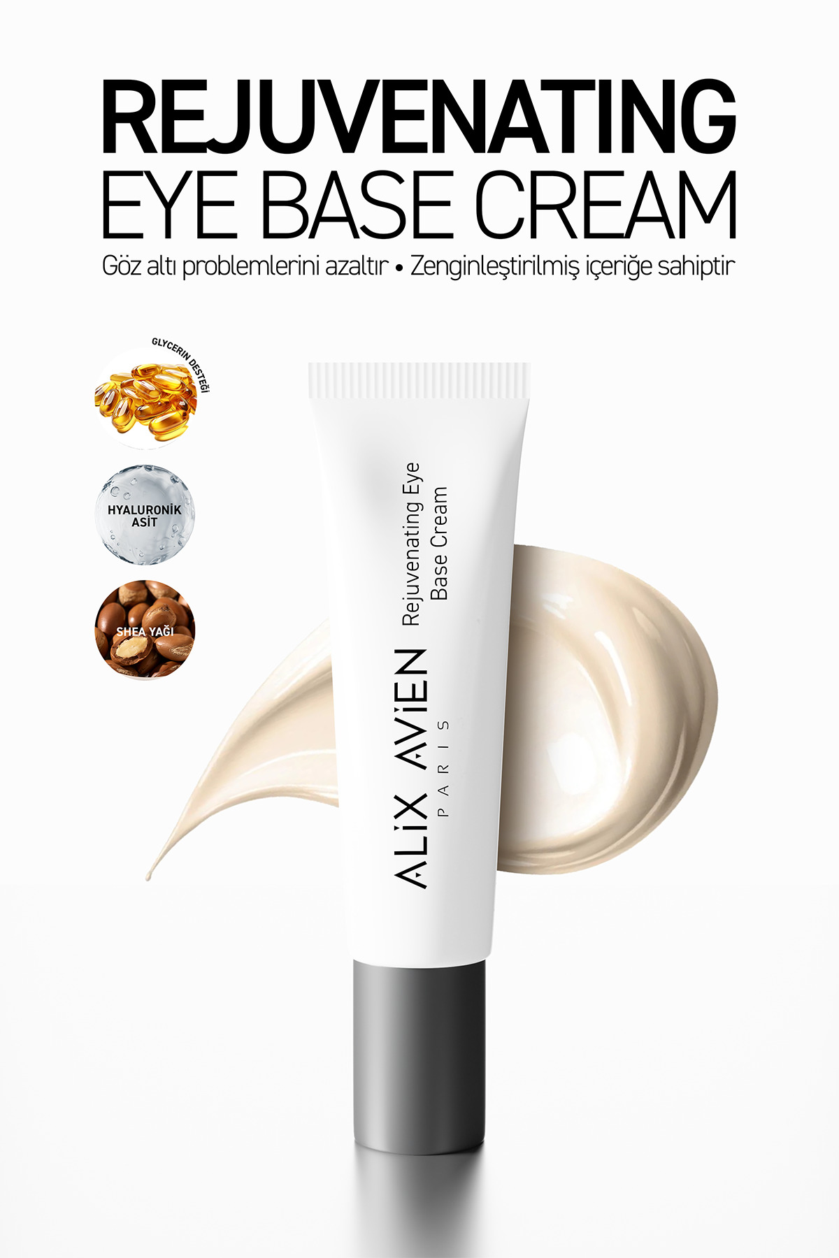 Göz Altı Kırışıklık Karşıtı Aydınlatıcı Nemlendiren Göz Baz Kremi - Rejuvenating Eye Base Cream — سفید 1100015368