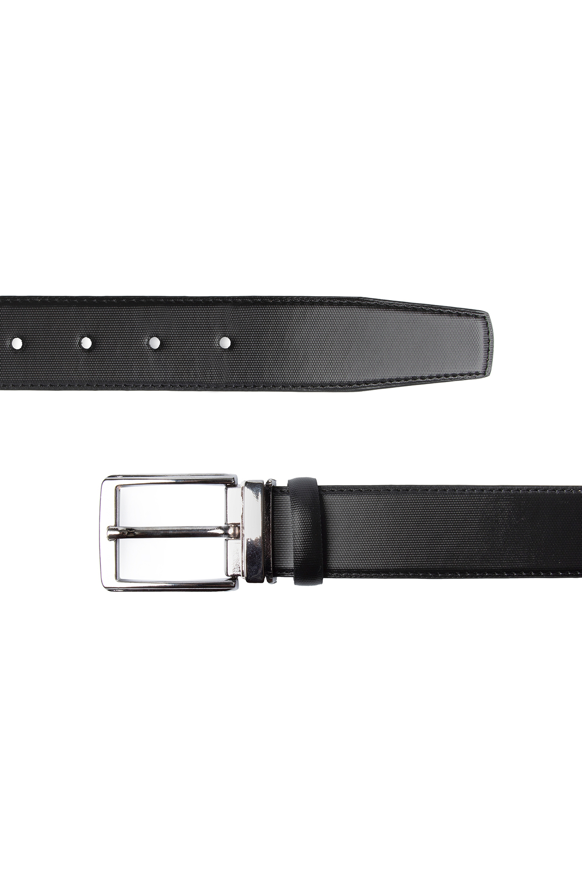 Kiğılı  Desenli 3'lü Kemer & Cüzdan & Kartlık Hediye Kutulu Set - Görsel 4