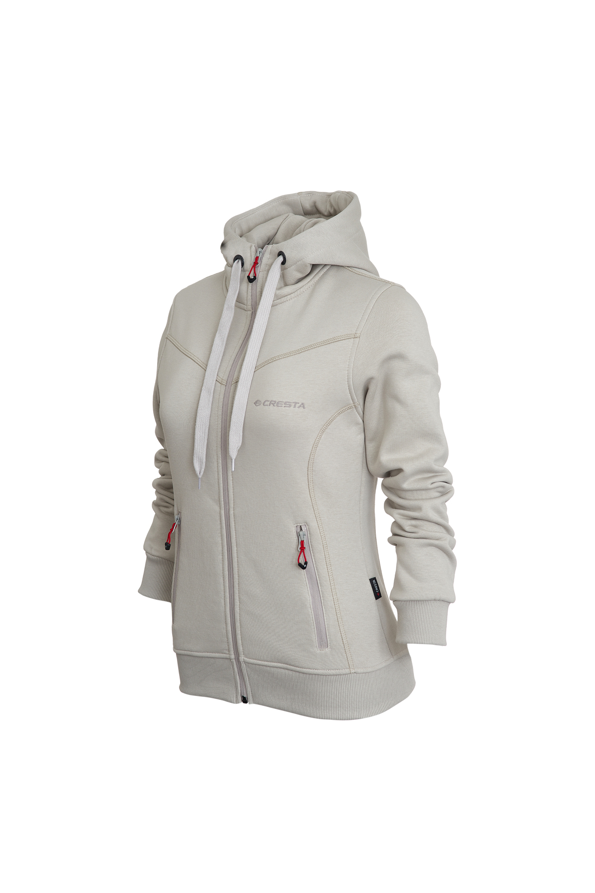 Cresta Tam Fermuarlı Kapüşonlu Gri Kadın Sweatshirt