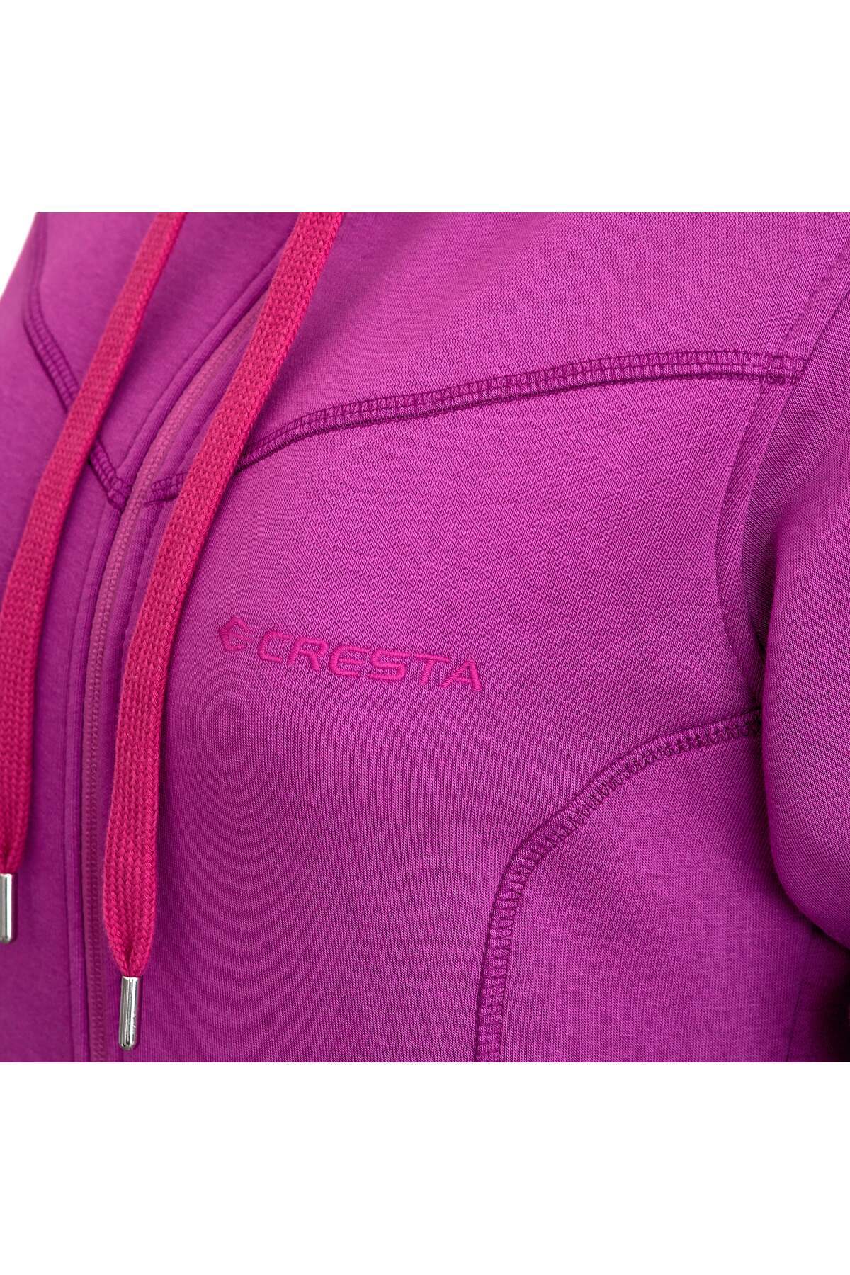 Cresta Tam Fermuarlı Kapüşonlu Mor Kadın Sweatshirt görsel 3