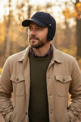 Bay Şapkacı - Lüks Kaşmir ve Yün Karışımlı Kulak korumalı Erkek kep şapka 7595