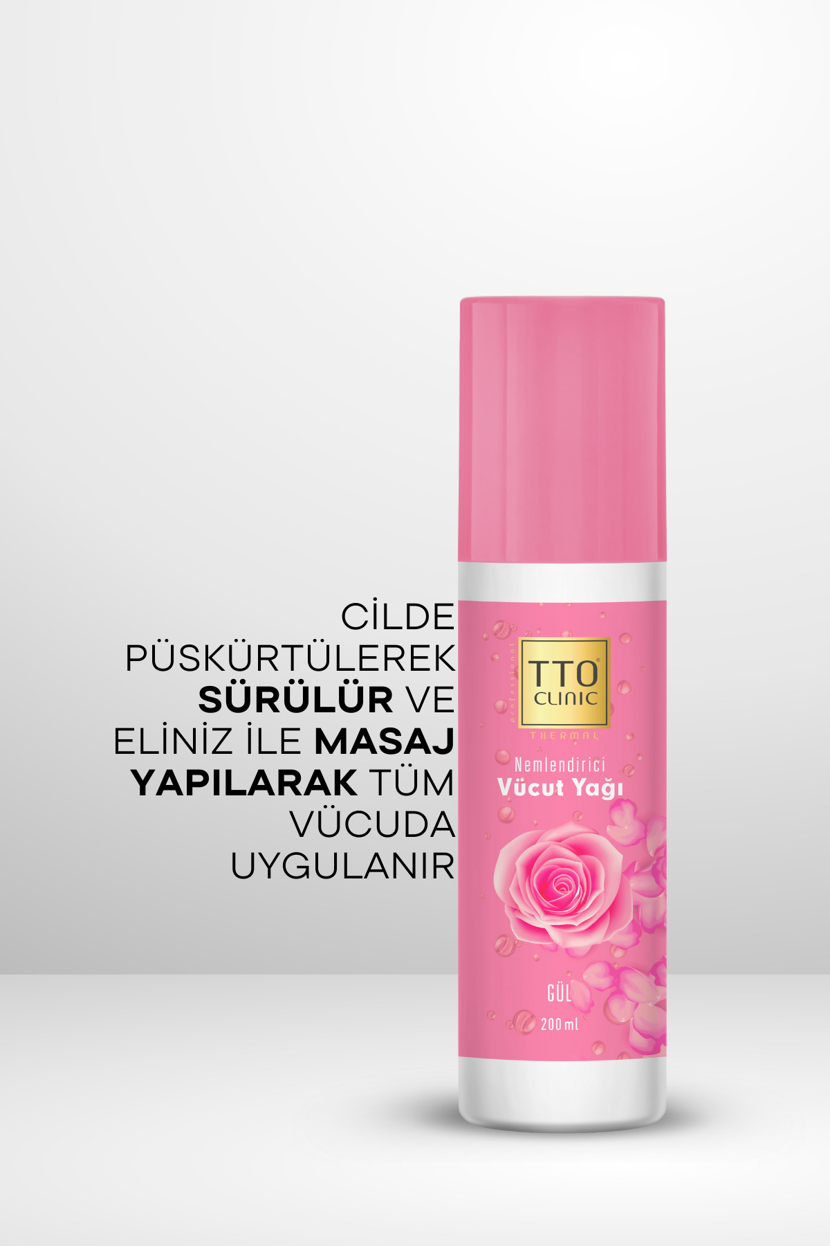 Vücut ve Banyo Yağı Yoğun Nemlendirici 200 ml Gül Kokulu Bitkisel Yağlar Clinic — 8680145085098 — تصویر 5 از 5
