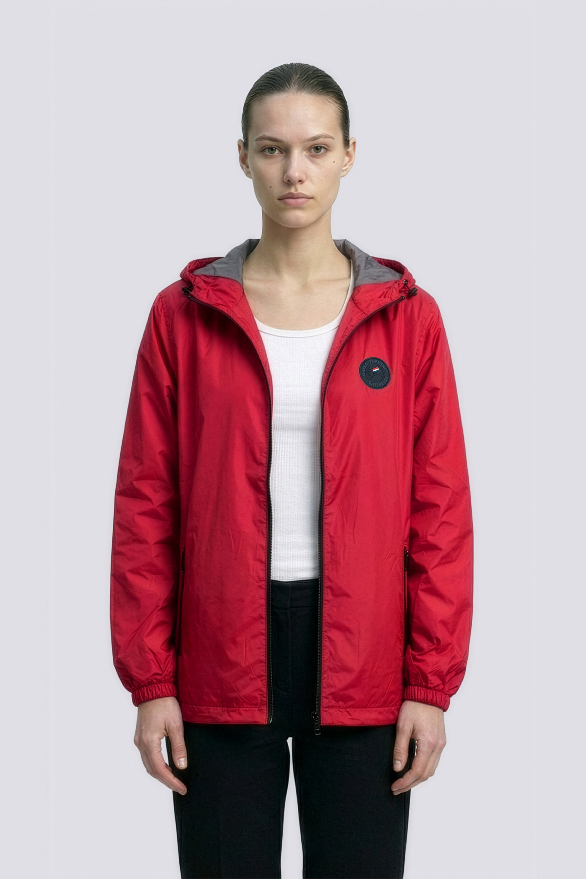 Goccix  Kadın Kapüşonlu Su ve Rüzgar Geçirmez Cepli İçi Astarlı Ultra Hafif Mevsimlik Yağmurluk