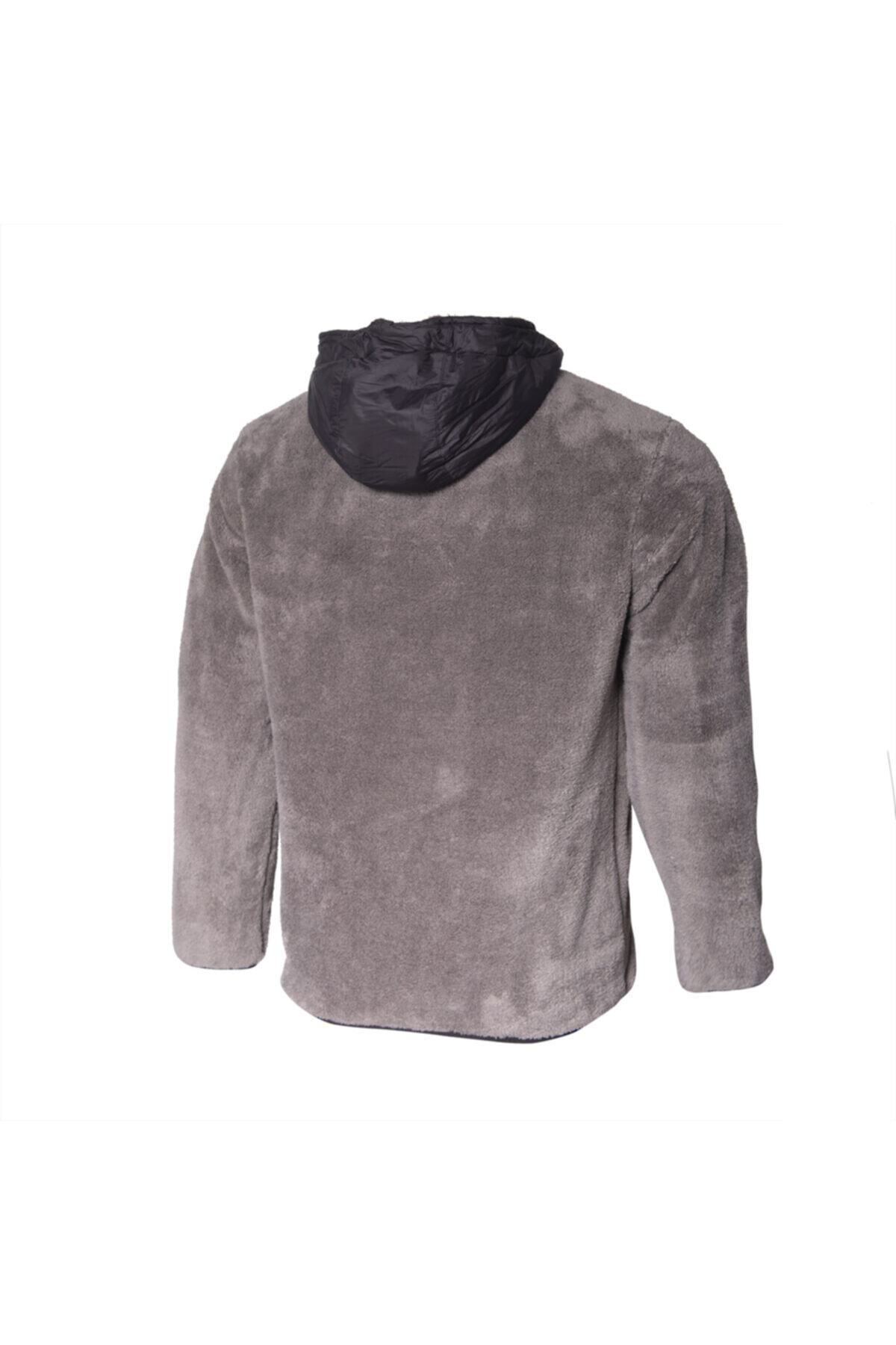 سویشرت بیرونی ول سافت فلیس هوددار — خاکستری 7610 — تصویر 3 از 4