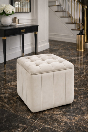 Tasarım Çok amaçli puf tabure kapitone dilimli