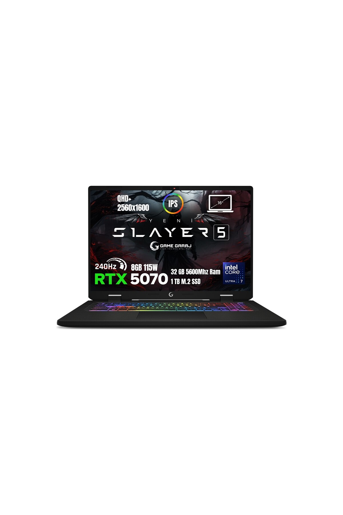 GG Slayer5 7-5070 C6 ULTRA 7-255HX RTX5070 1x32GB 1TB 16" QHD+ DOS