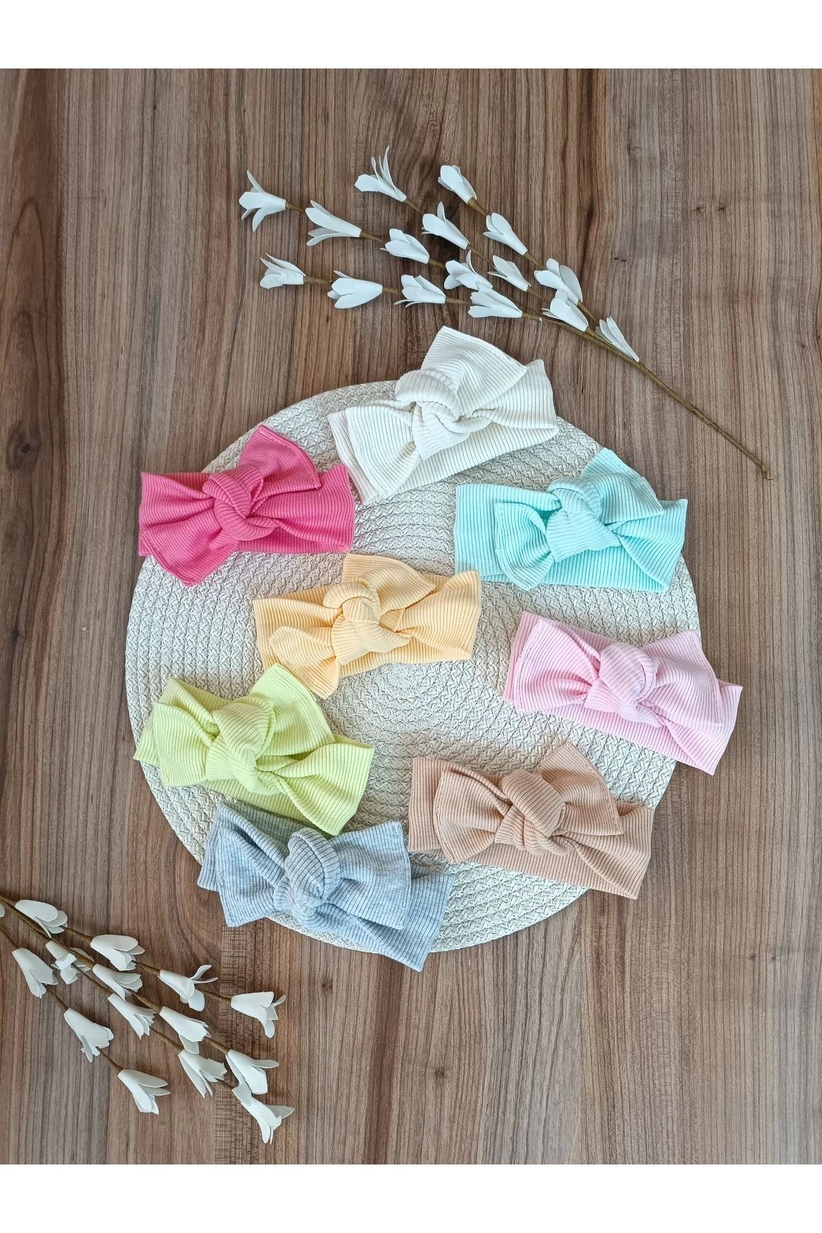 Bebella Kız Bebek Ribana Saç Bandanası – Fiyonk Bağlamalı %100 Pamuklu Hediyelik fotoğrafı 6 (önizleme)