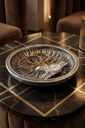 Viselia Takı Tabağı Takı Organizeri Takı Makyaj Kozmetik Düzenleyici Gümüş Es...