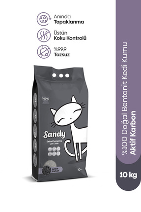 Sandy Aktif Karbonlu Topaklanan Kedi Kumu 10kg