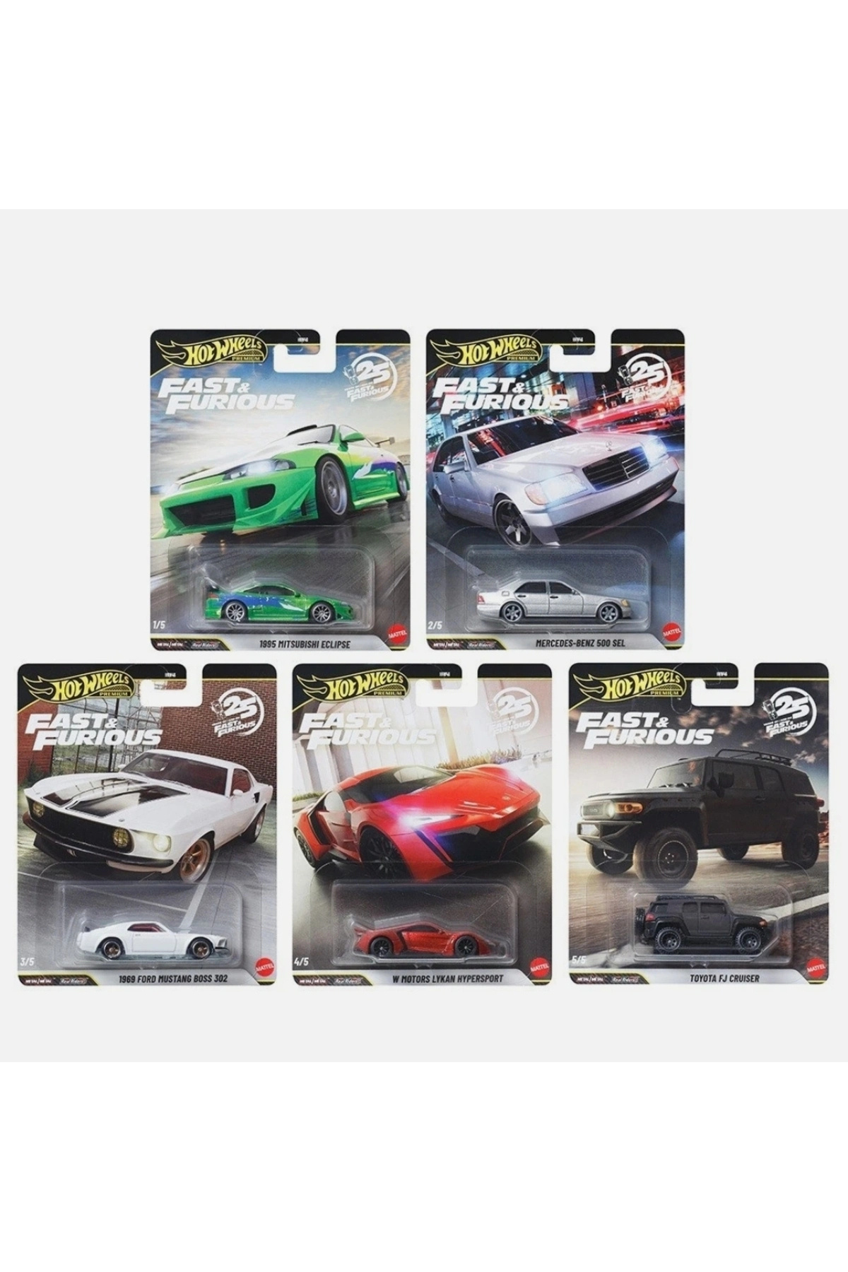 HOT WHEELS Premium 2026 Hızlı ve Öfkeli 25. Yıl Dönümü 5'li Araba