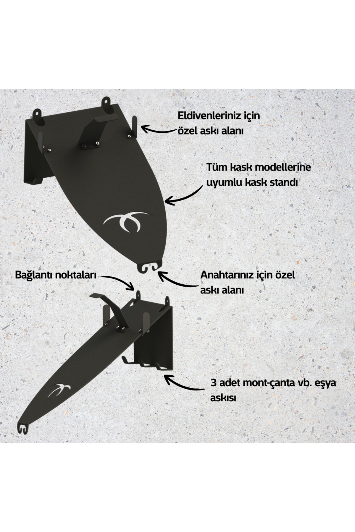Asil Motosiklet Kask Çanta Ve Mont Askısı