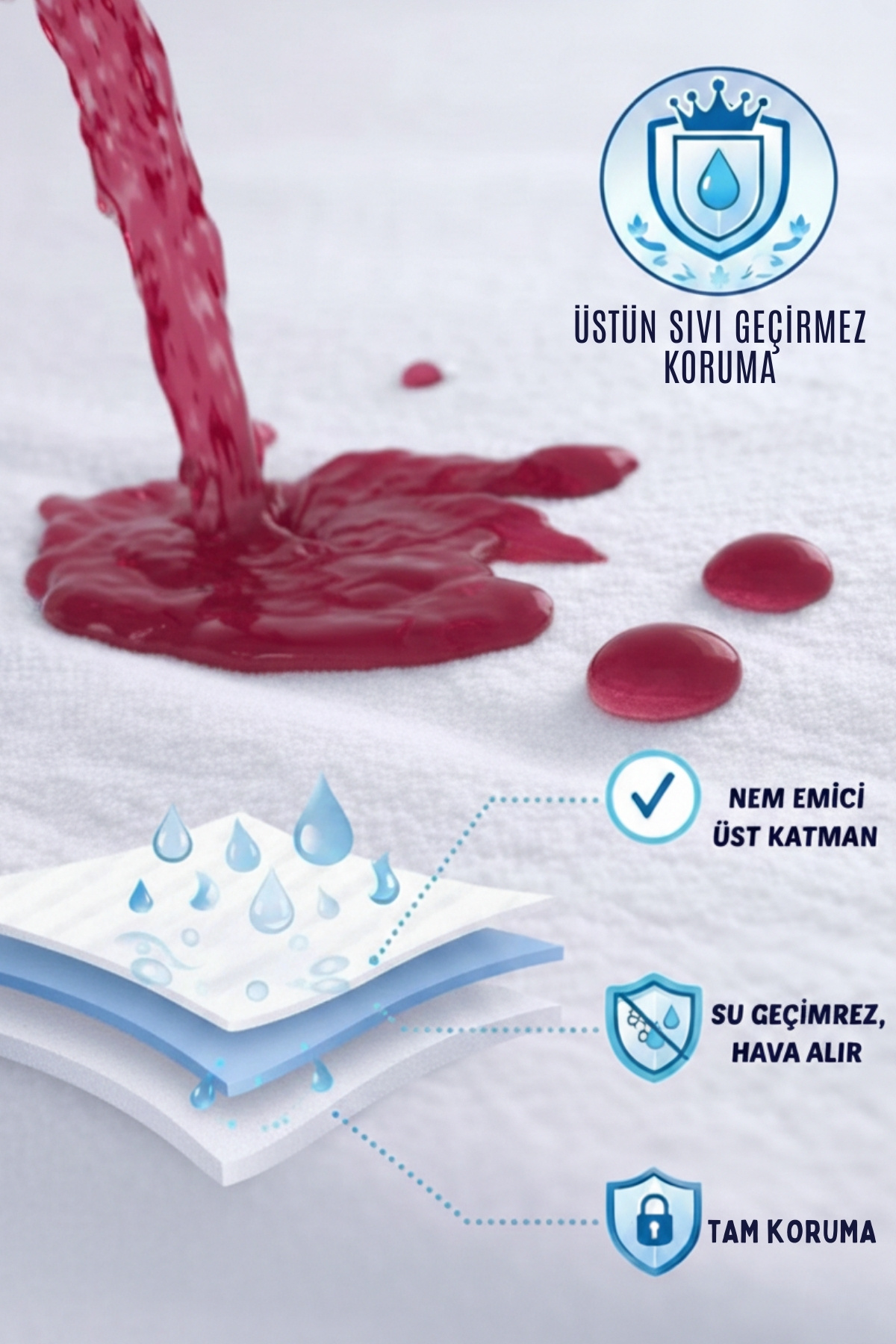 Senpai Micro Fitted %100 Sıvı Su Geçirmez Tek-Çift Kişilik Full Kenar Yatak Alezi Çocuk ve Bebek Koruyucu fotoğrafı 5 (önizleme)