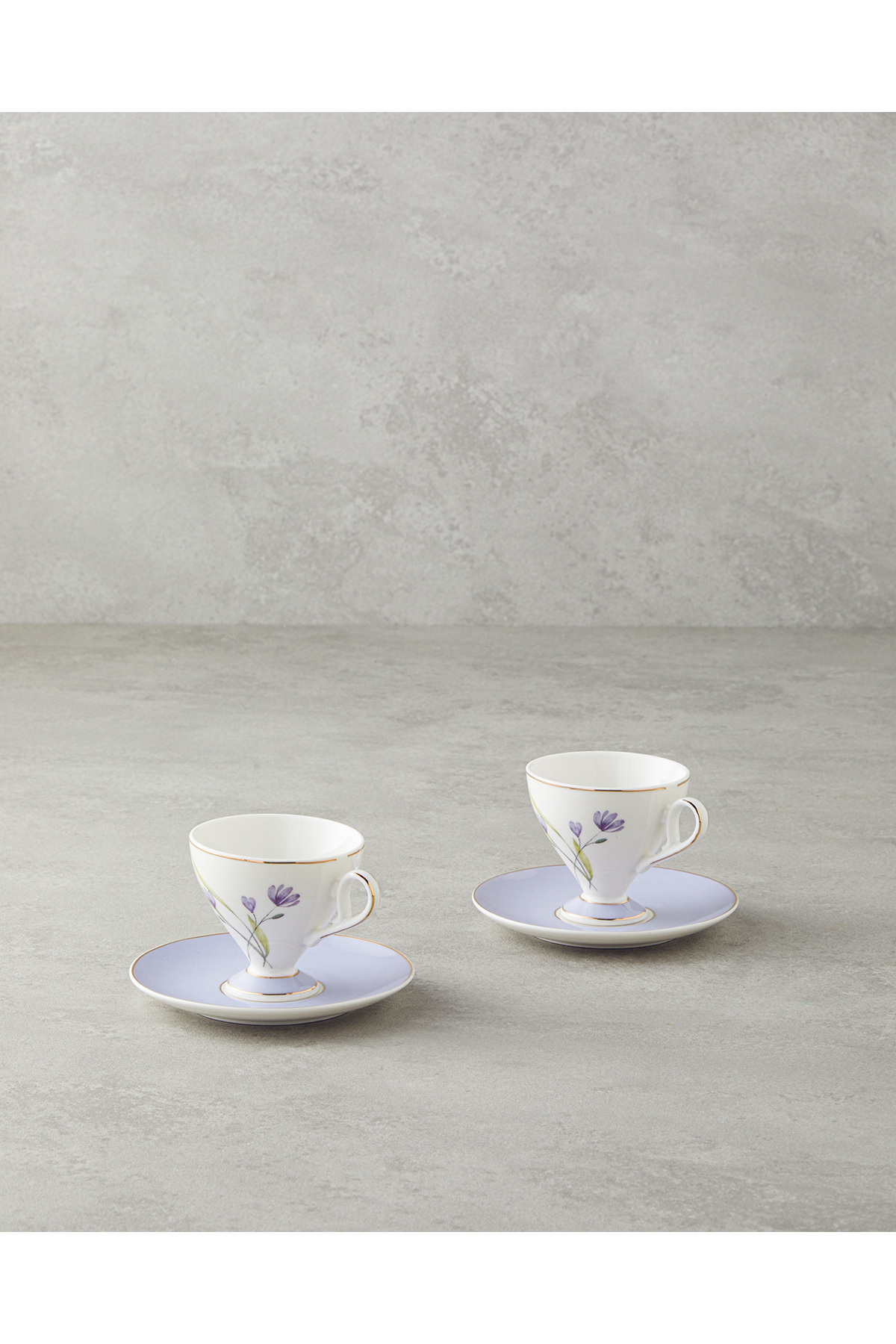 Valentina New Bone China 4 Parça 2 Kişilik Kahve Fincan Takımı 80 ml Lila