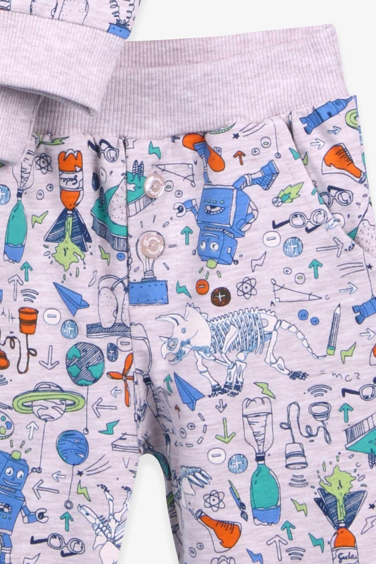 Breeze Erkek Bebek Eşofman Takımı Baskılı Desenli 6 Ay-2 Yaş, Bej fotoğrafı 7 (önizleme)