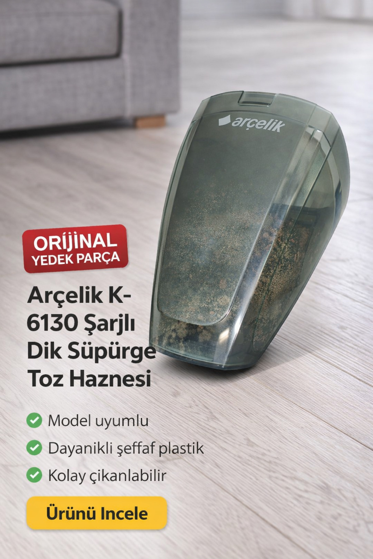 箱のみ Arçelik K 6124,k 6130 Şarjlı Süpürge Toz Haznesi - Fiyatı, Yorumları