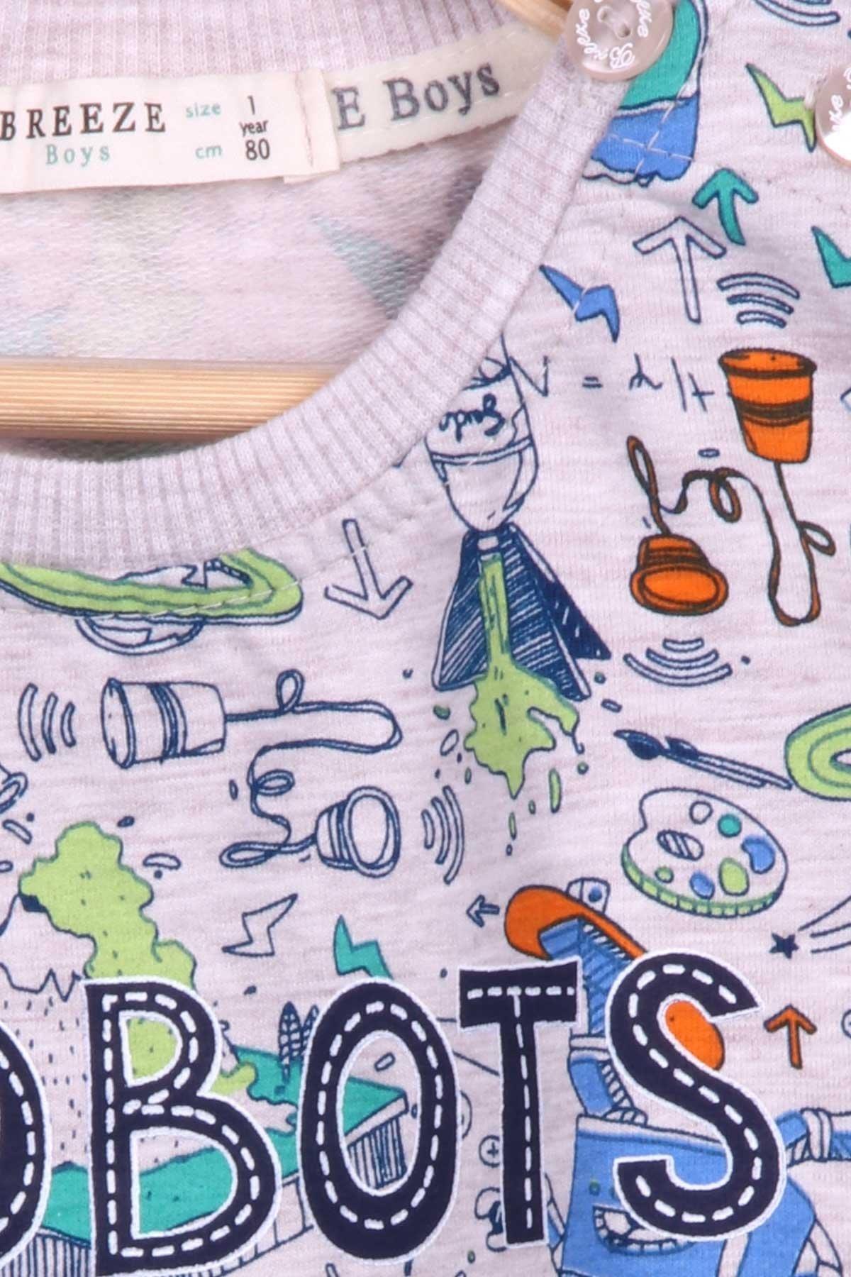 Breeze Erkek Bebek Eşofman Takımı Baskılı Desenli 6 Ay-2 Yaş, Bej fotoğrafı 6 (önizleme)