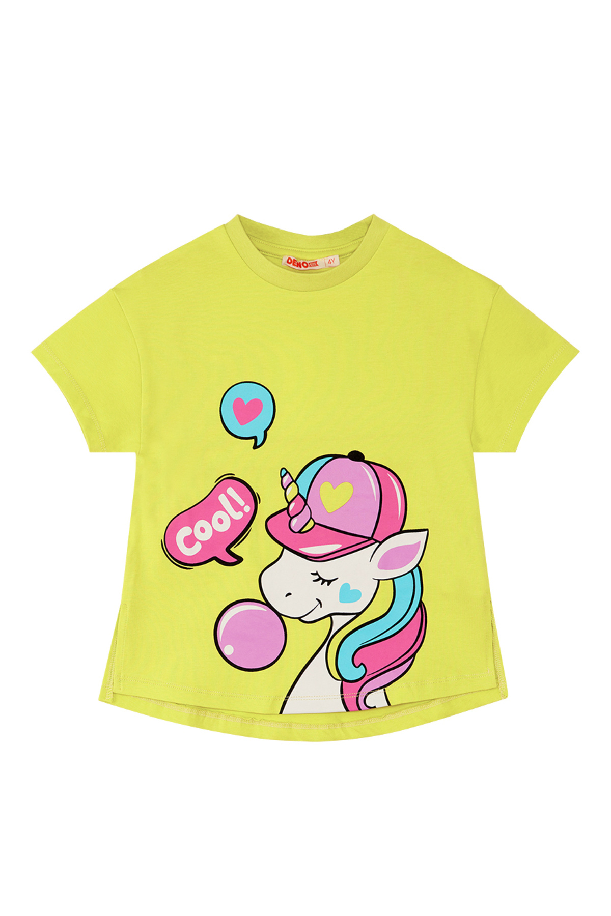 Denokids Cool Unicorn Kız Çocuk Yazlık T-shirt Lila Tayt Takım fotoğrafı 6 (önizleme)