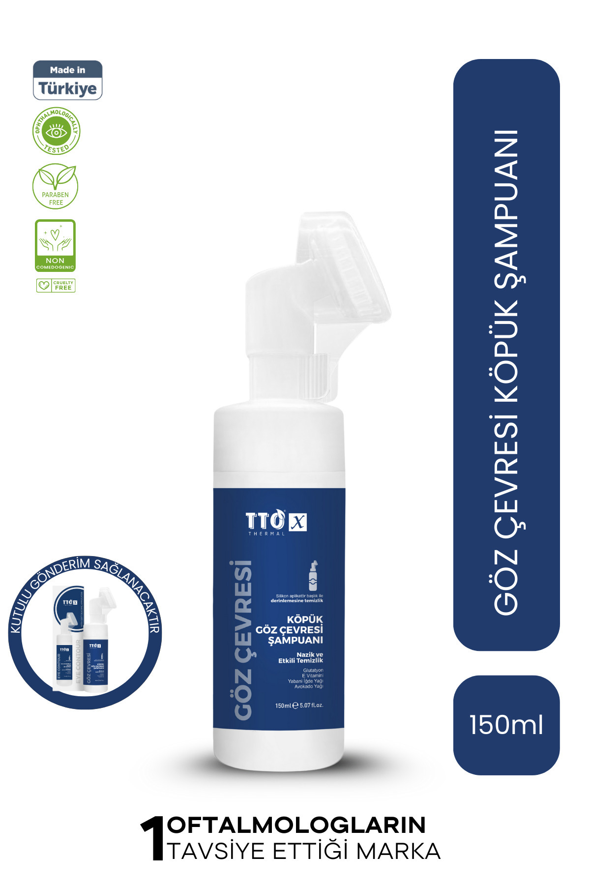TTO Göz Çevresi Temizleme Köpüğü Nazik Temizleme 150 ml Çay Ağacı Yağlı X Aplikatörlü — 8684576000415