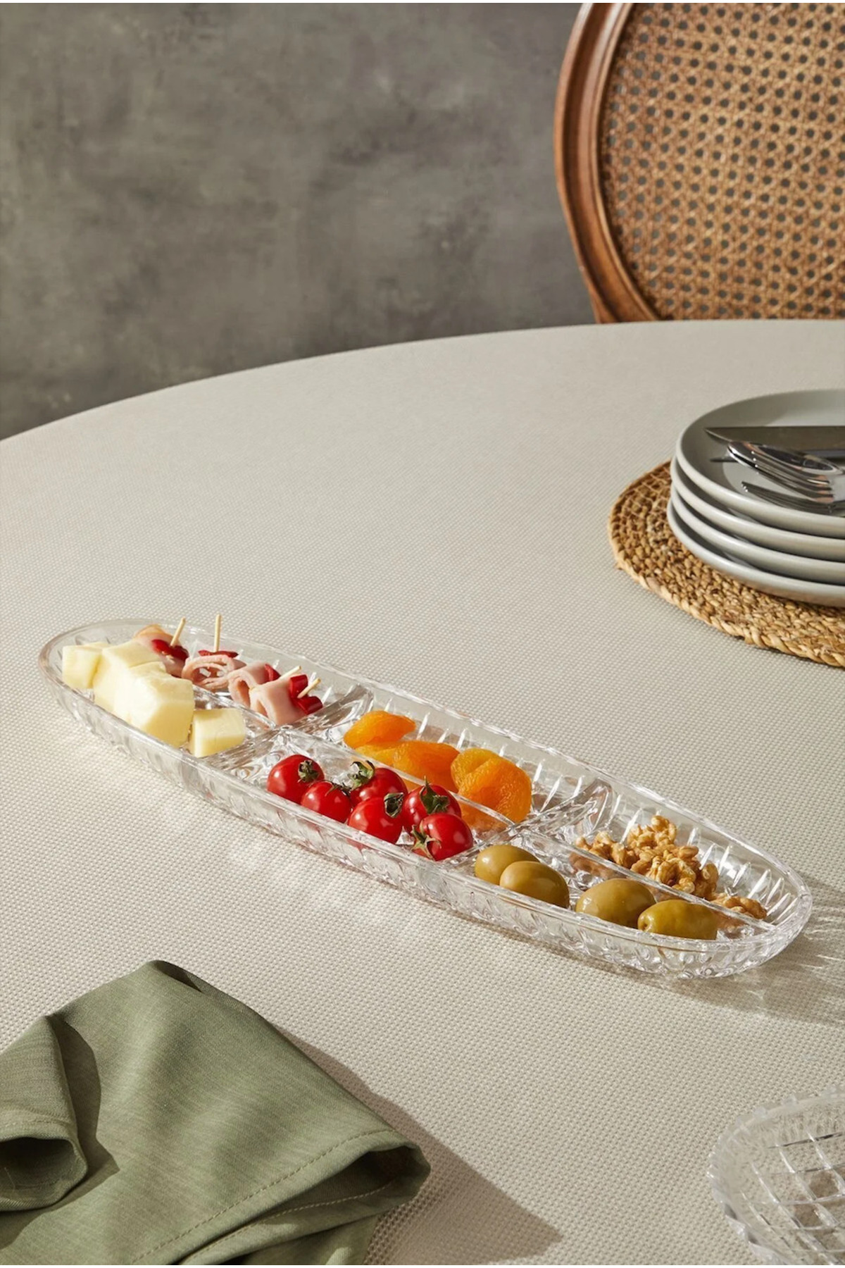 Selen Concept Cage Model 6 Compartment Handmade Glass Platter