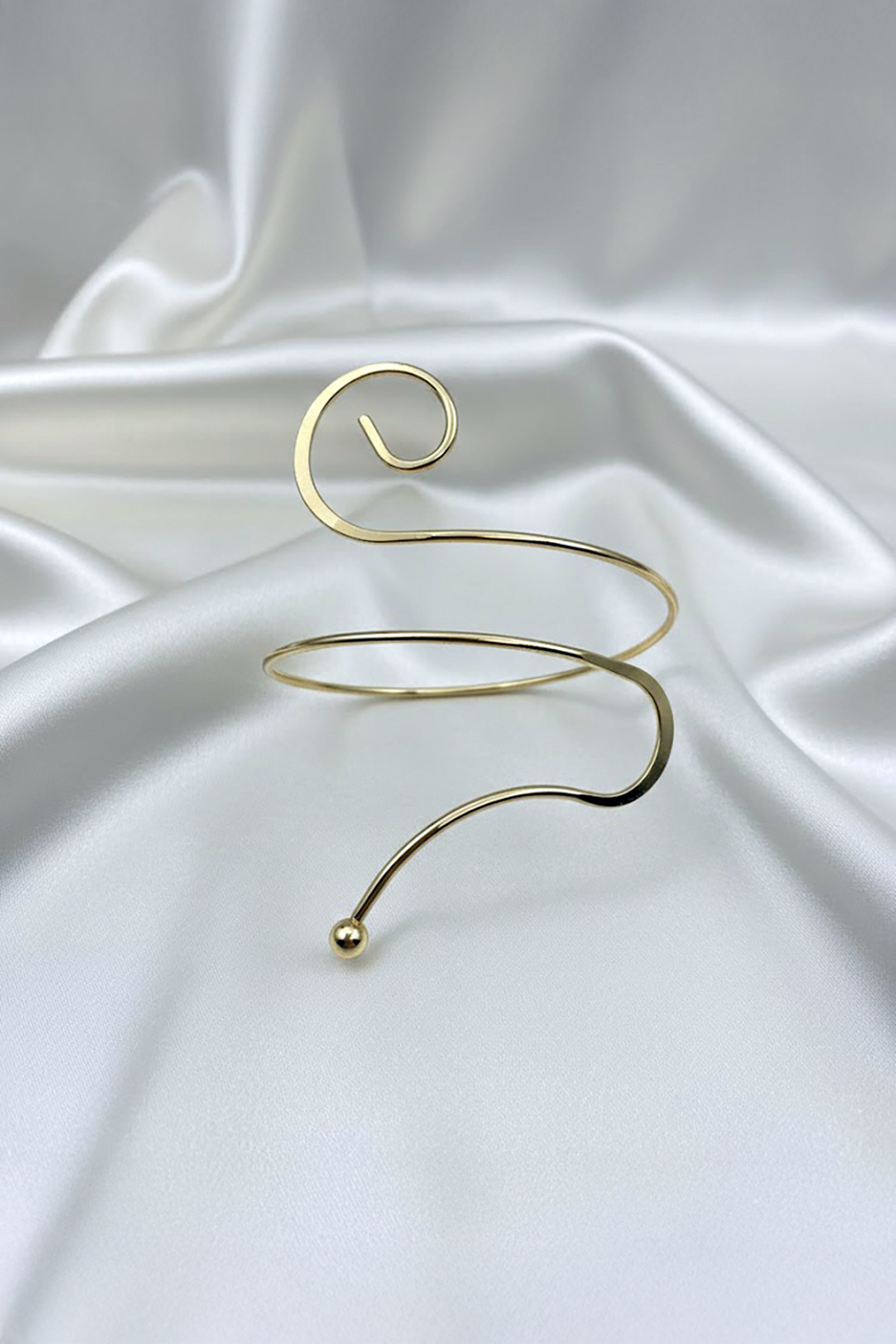 Hedef Bijuteri  İnce Sarmal Model Gold Renk Ayarlanabilir Kol Pazu Bilekliği,Armcuff - Görsel 5