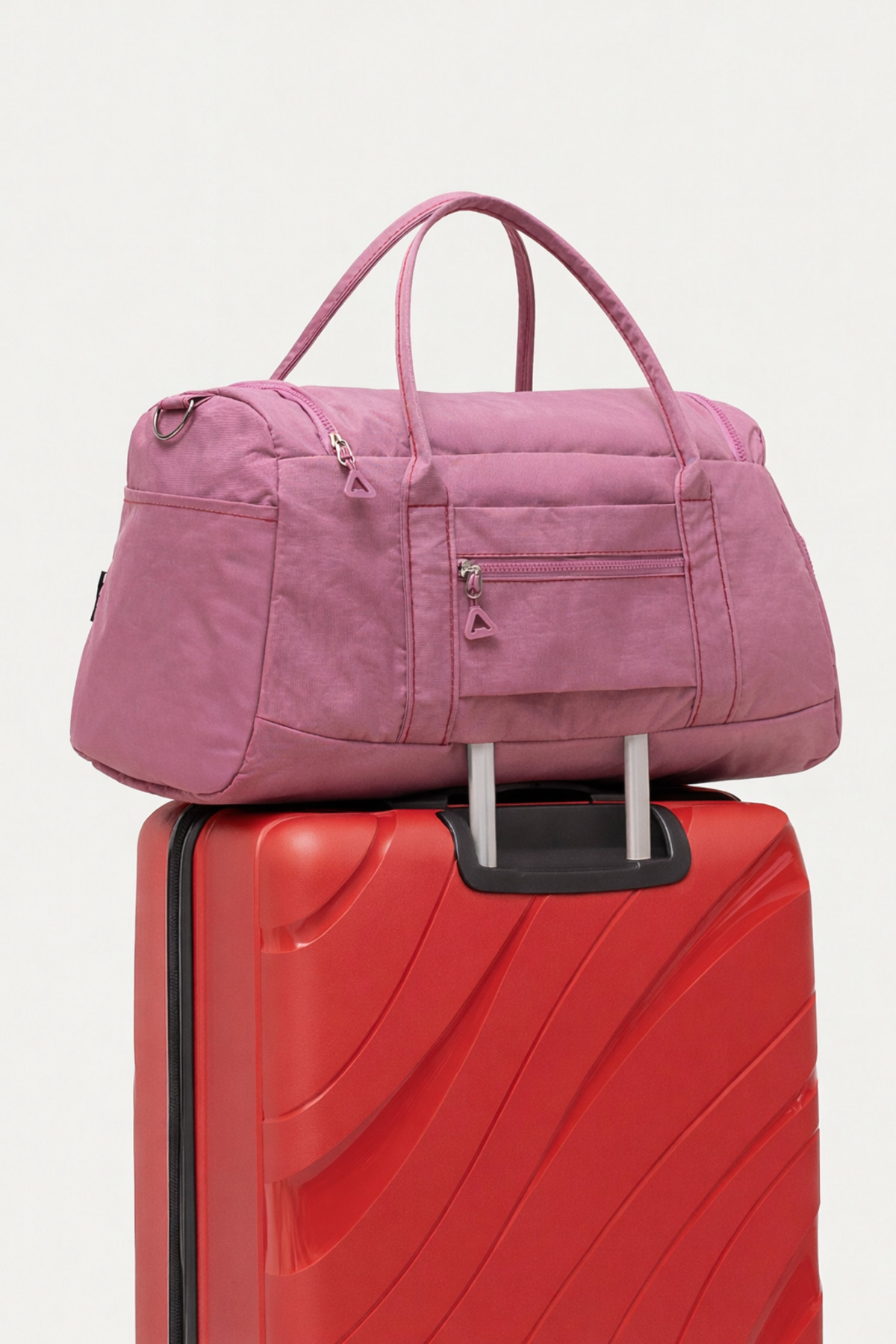 KAFF  Mürdüm Krinkıl Kumaş Ayakkabı Bölmeli 0818 Önü Cepli Su Geçirmez Omuz Askılı Spor Ve Seyahat Çantası - Görsel 4