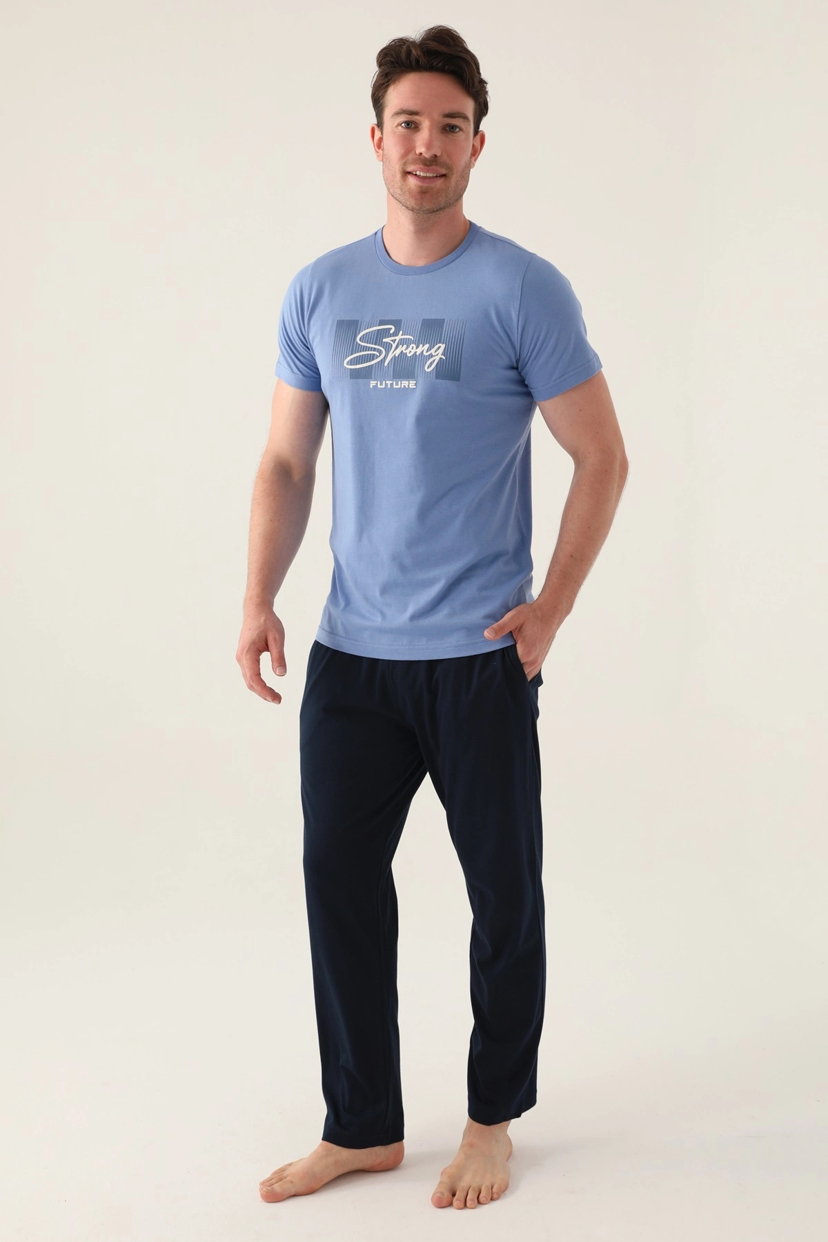 Arnetta Strong Açık Indigo Erkek Pijama Takımı