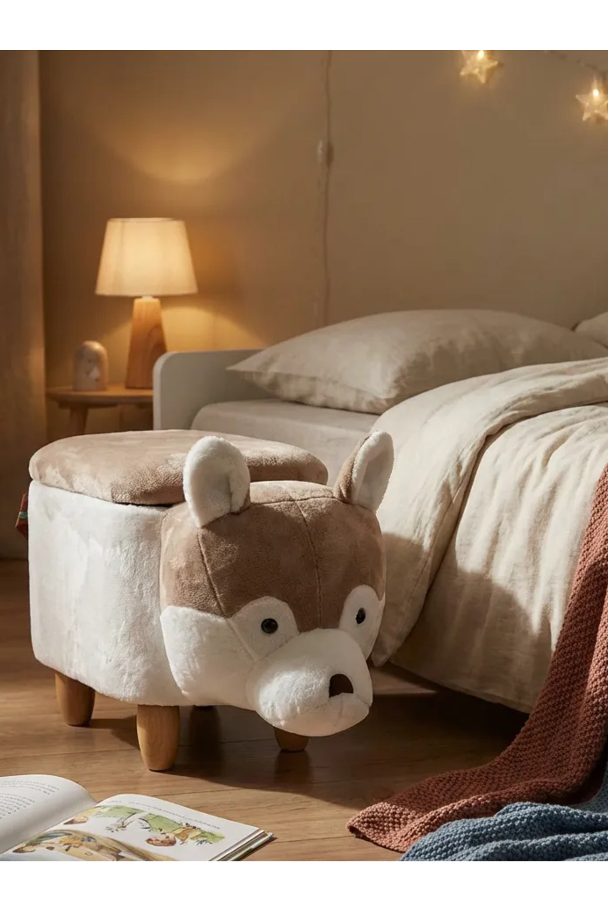 zooturak Organizer Sibirya Kurdu Husky Hayvanlı Puf Çocuk Koltuğu fotoğrafı 5 (önizleme)