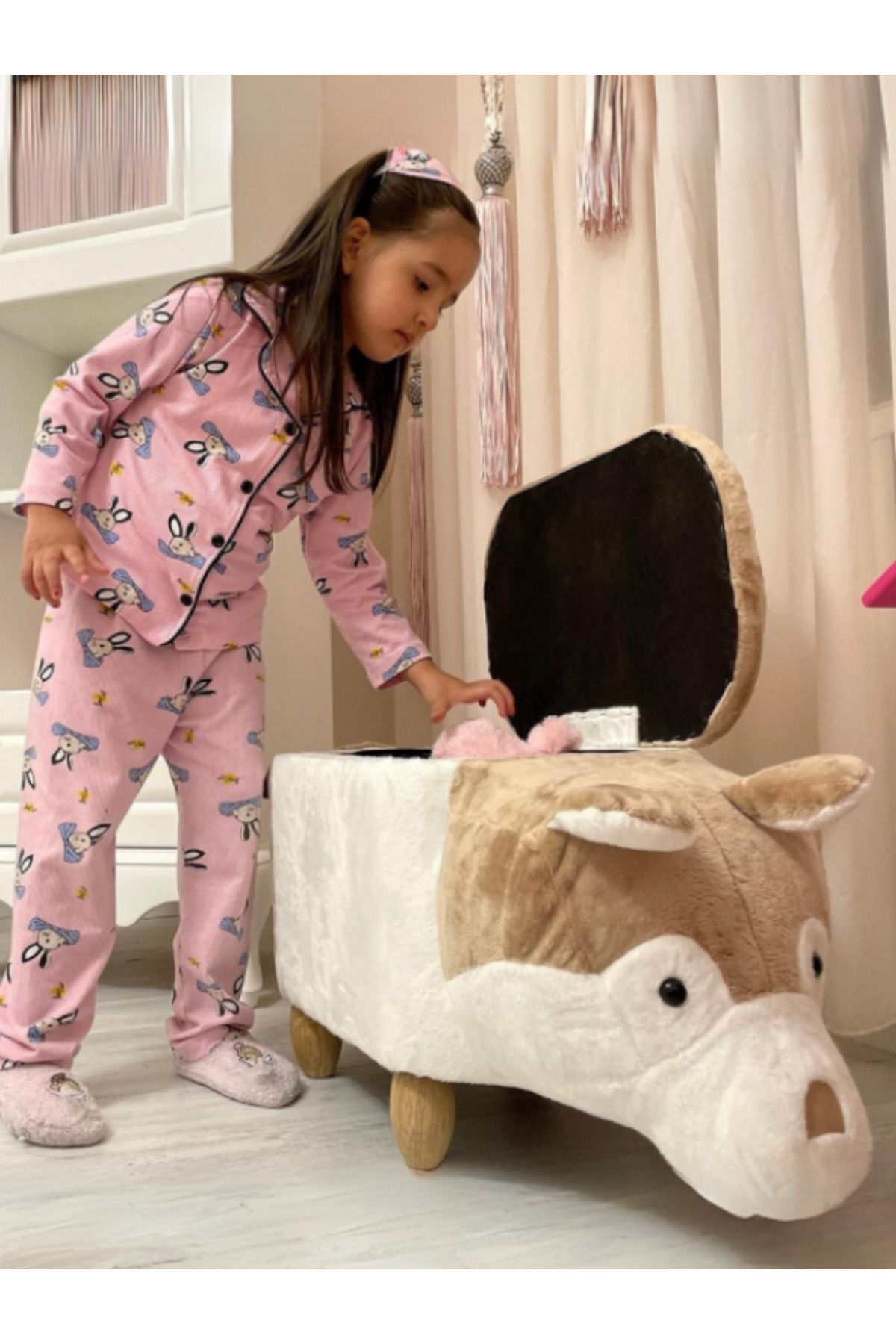 zooturak Organizer Sibirya Kurdu Husky Hayvanlı Puf Çocuk Koltuğu fotoğrafı 3 (önizleme)