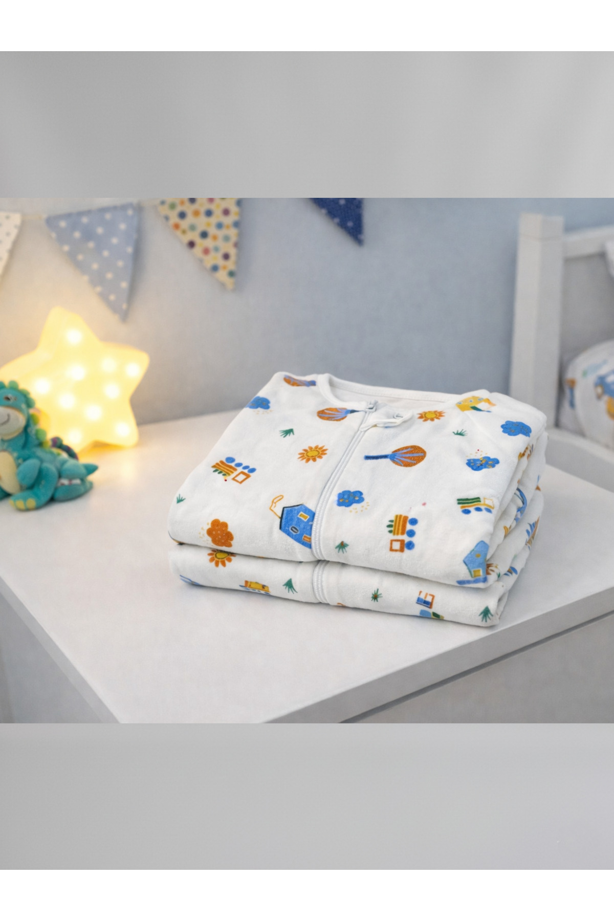 RUKİYE YAVUZ Pamuk Pazen Kollu Kışlık Erkek Bebek Çocuk Uyku Tulumu %100 Pamuk Özel Tasarım 20-24 Derece 1 Tog fotoğrafı 3 (önizleme)