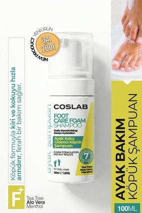 COSLAB Ayak Koku Giderici Köpük Şampuan 100ML | Mantar, ve Tırnak Bakımı İçin...