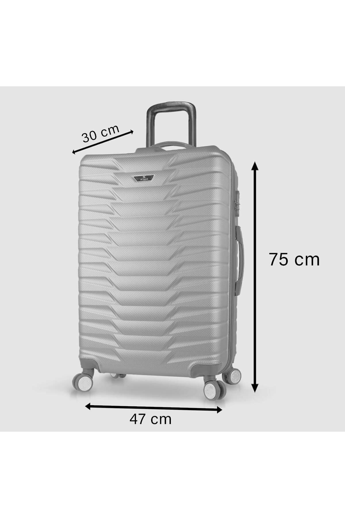 My Valice  Croc Abs Büyük Boy Siyah Valiz - Görsel 5