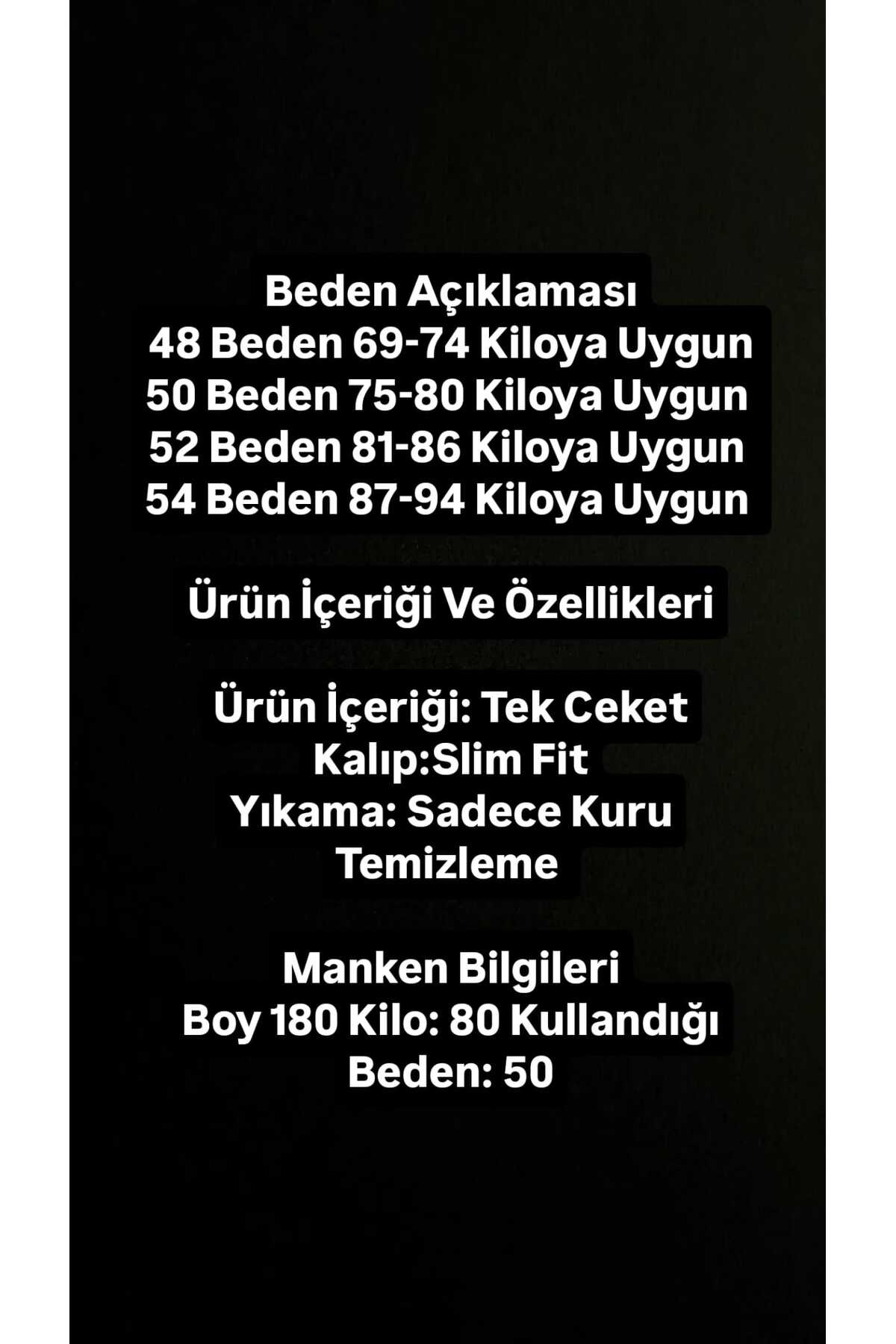 BERDA  İTALYAN STİL SLİM FİT SİVRİ YAKA ERKEK TEK CEKET SİYAH - Görsel 5