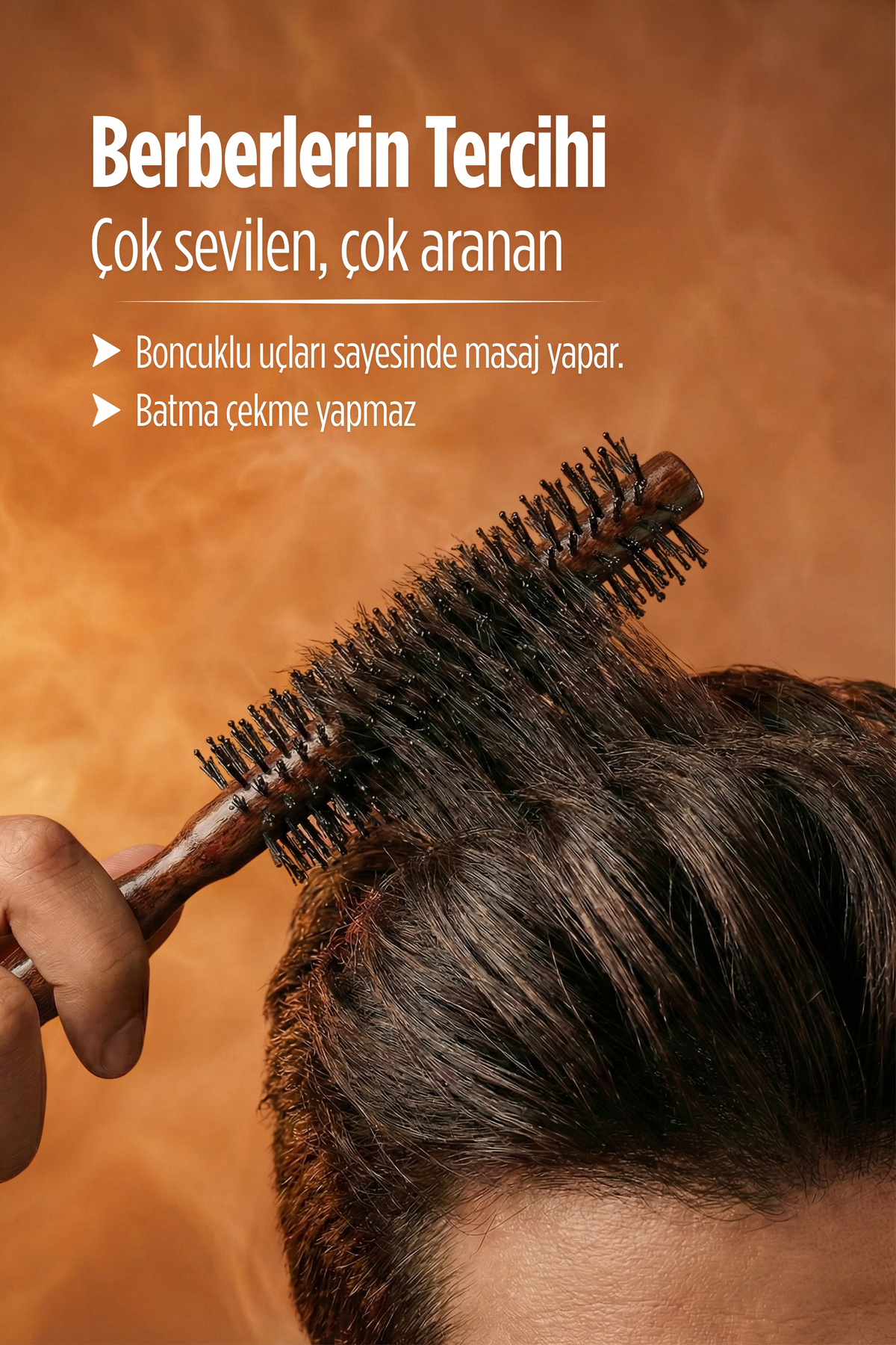 Professional 007 İnce Fön Isısına Dayanıklı Erkek Saç Fırçası — آبی — تصویر 2 از 4