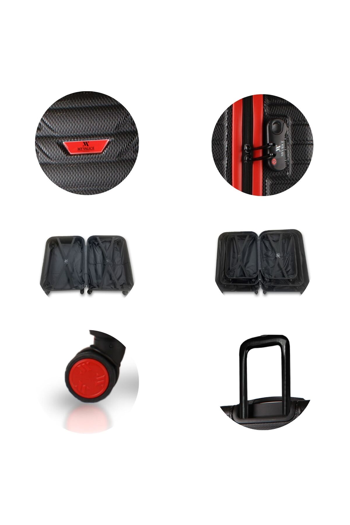 My Valice  Croc Abs Büyük Boy Siyah Valiz - Görsel 6