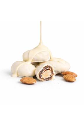 HURMA DÜNYAM Goberto Beyaz Çikolata Kaplı Bademli Hurma 100 Gr