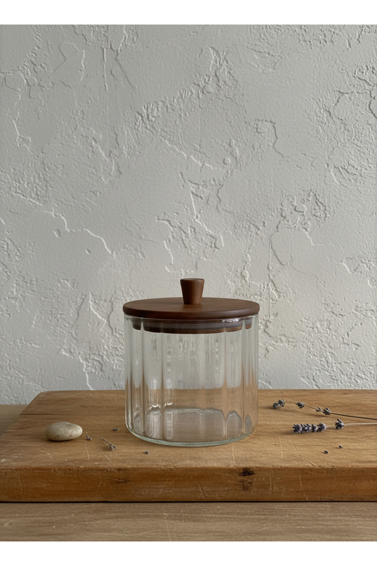 Nilo Acacia Vacuum Glass Jar with Lid 1380ml (16x14cm)