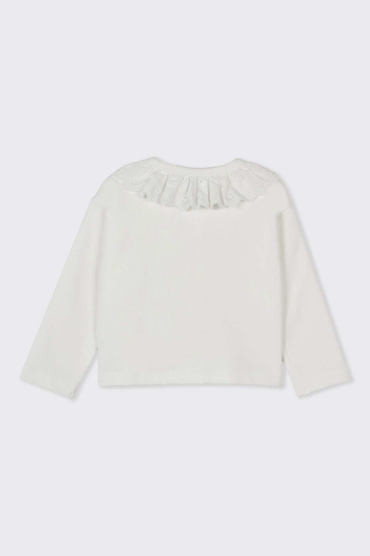 Panço Kız Bebek Dantel Yakalı Ekru Hırka fotoğrafı 2 (önizleme)